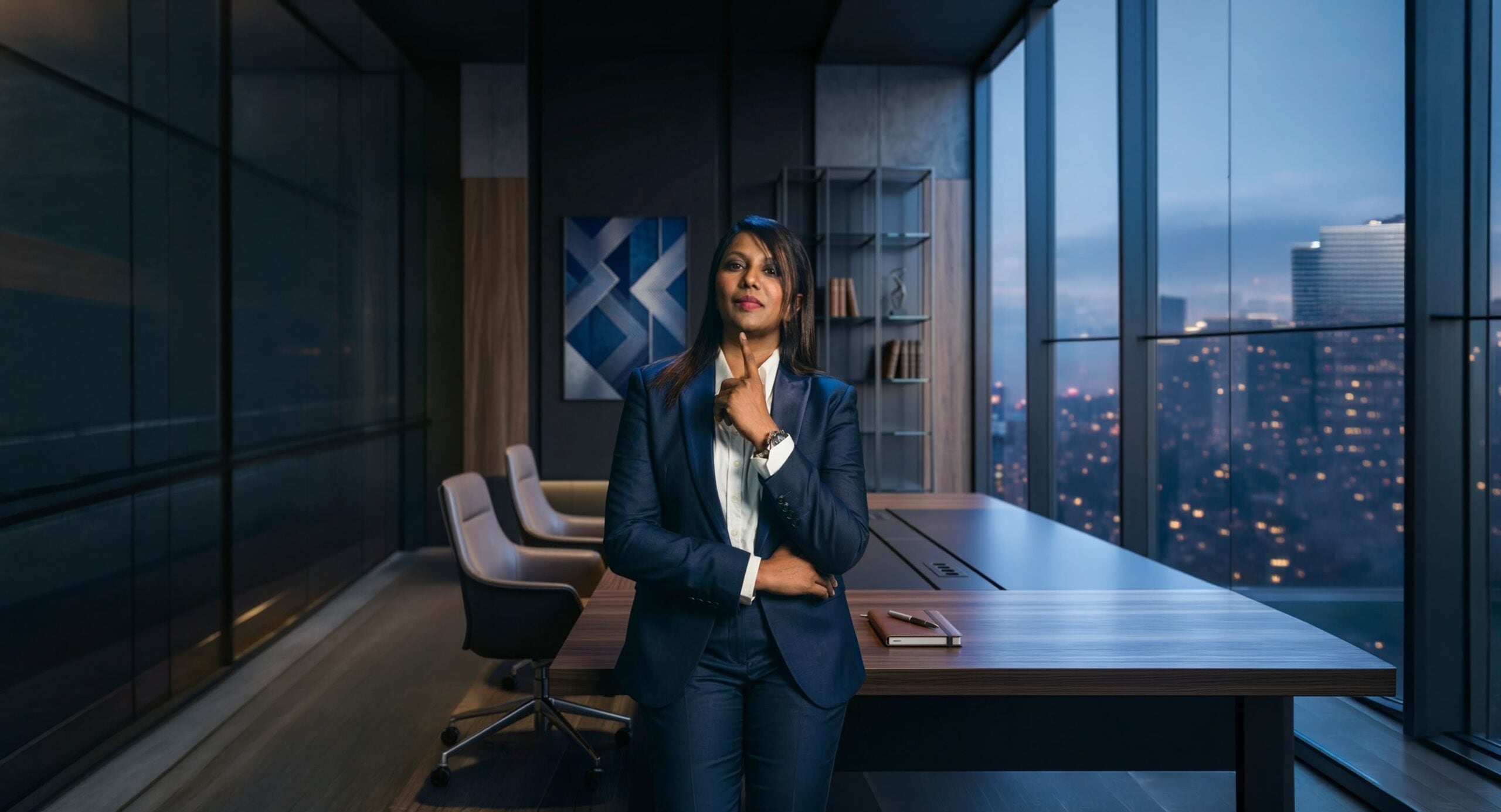 Jazz James standing in a modern office.